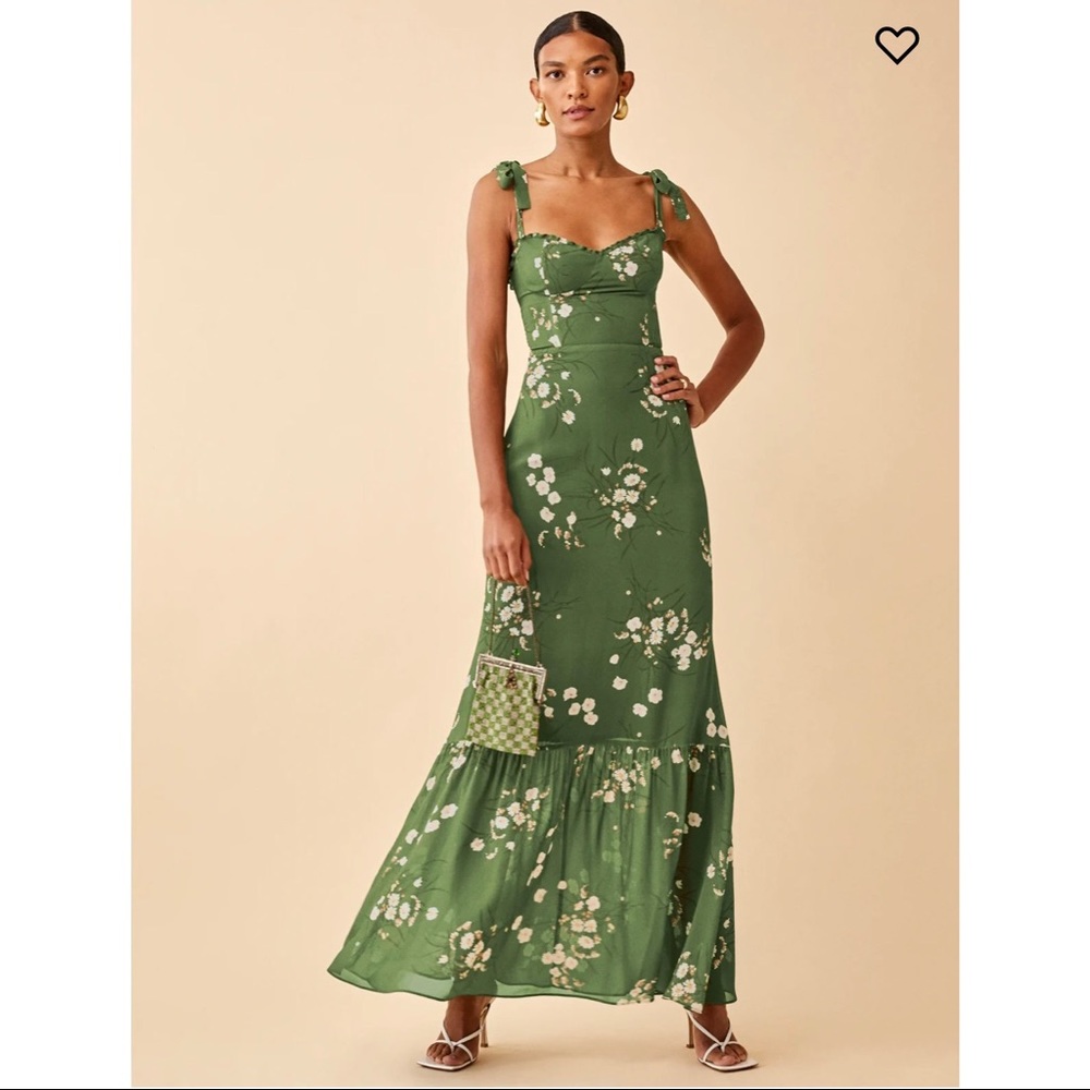 Reformation Jasen Dress In Lomita - Sz 6 - Green Floral